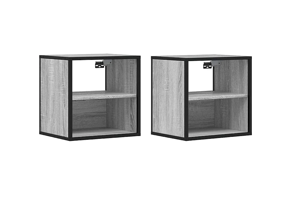 Tables de chevet murales 2 pcs sonoma gris 40x31x39,5 cm