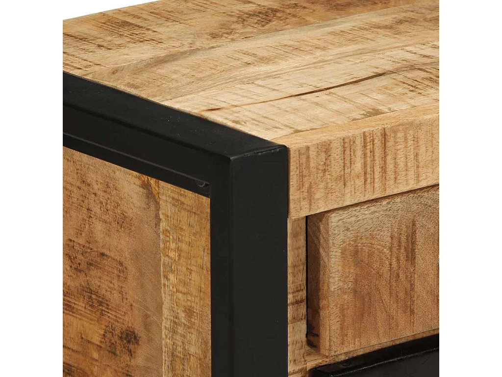 Mesas de cabeceira 2 peças manga de madeira maciça