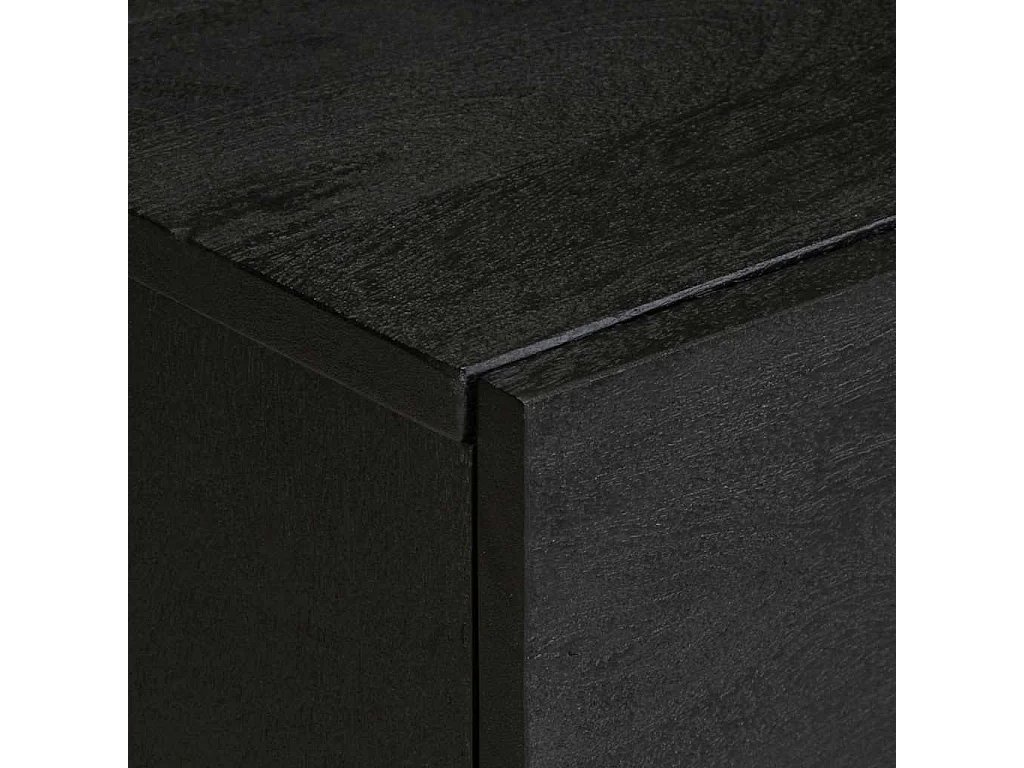 Nachttische 2 Stk. Schwarz 40x33x46 cm Massivholz Mango