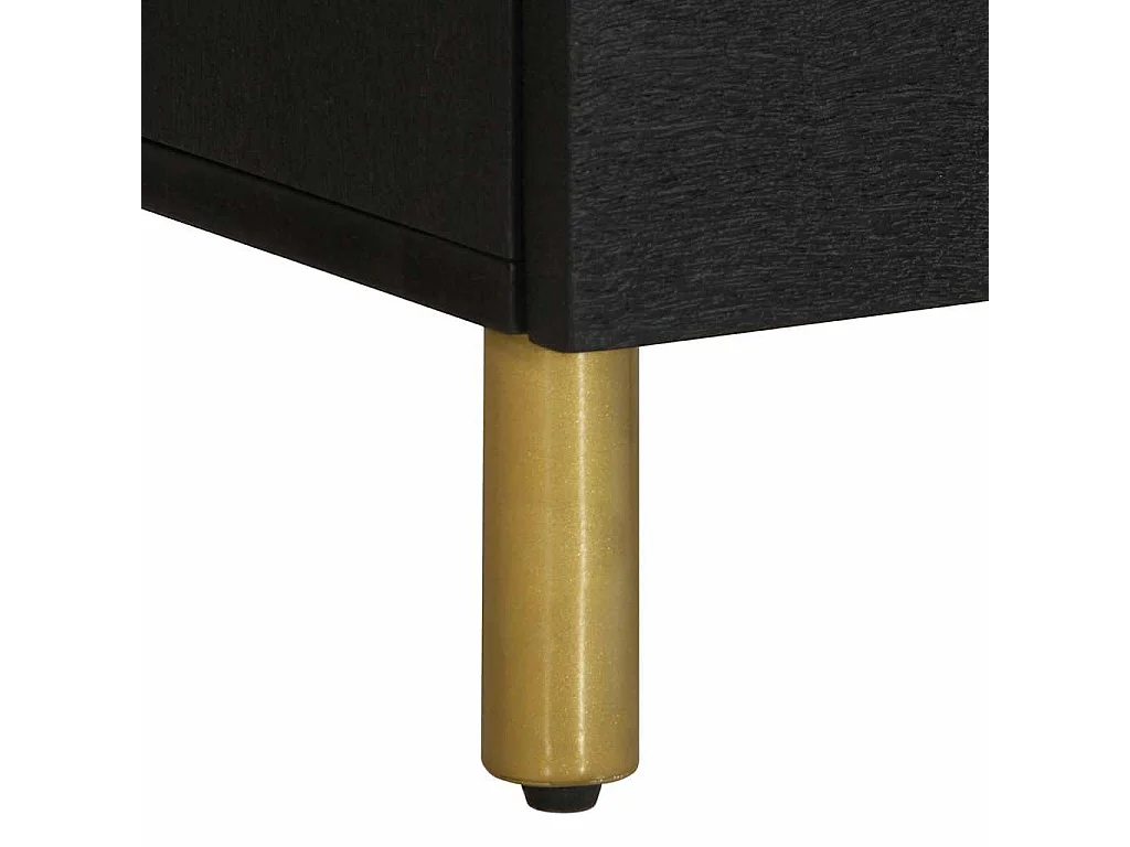 Nachttische 2 Stk. Schwarz 40x33x46 cm Massivholz Mango