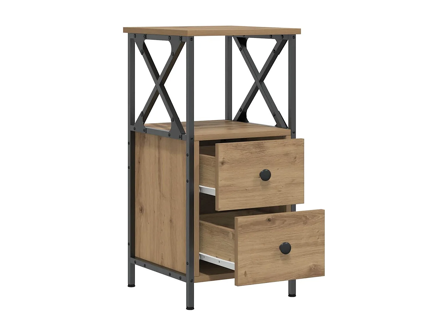 Tables de chevet 2 pcs chêne artisanal bois d'ingénierie