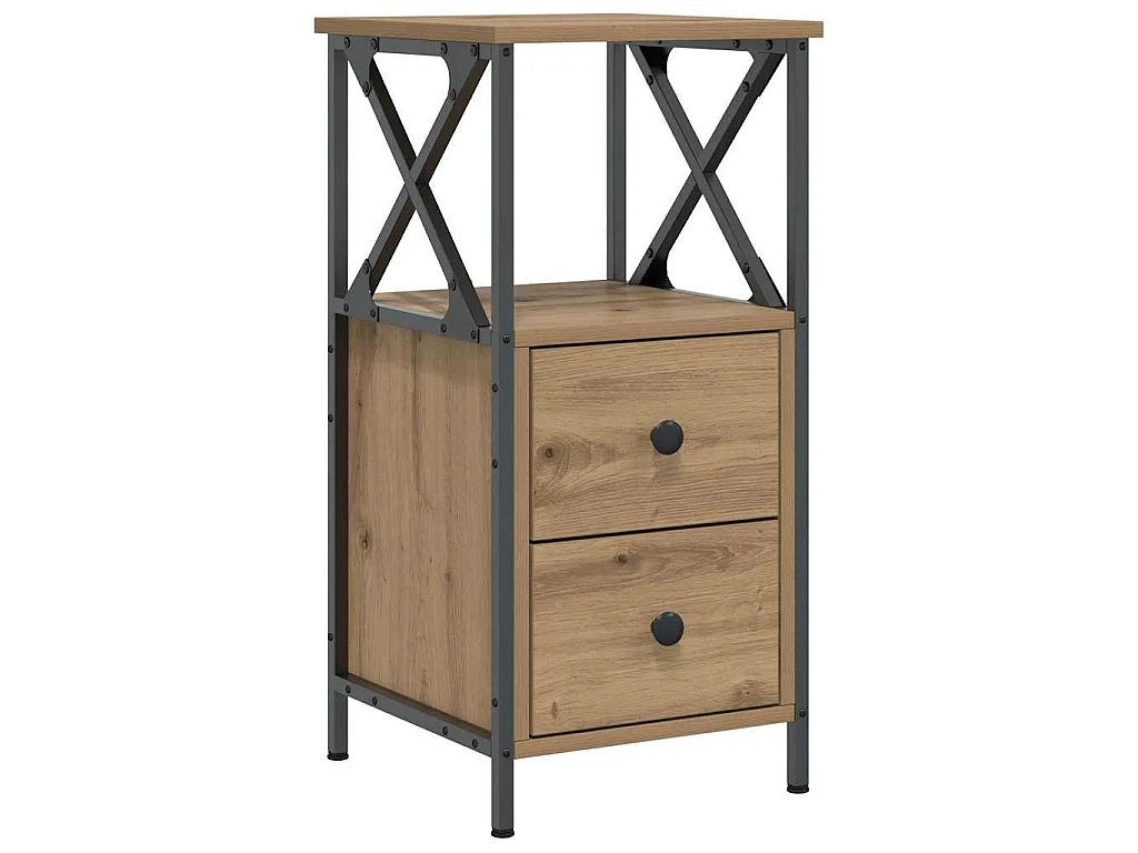 Nachttische 2 Stk. Artisan-Eiche 34x35,5x70 cm Holzwerkstoff