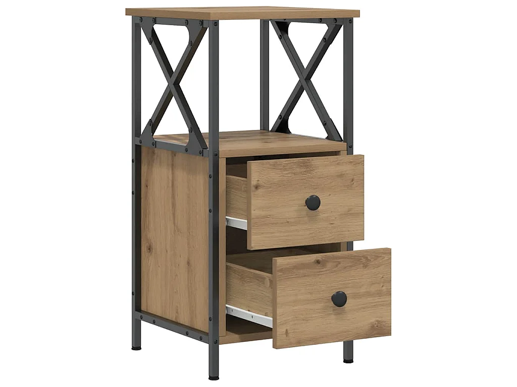 Nachttische 2 Stk. Artisan-Eiche 34x35,5x70 cm Holzwerkstoff