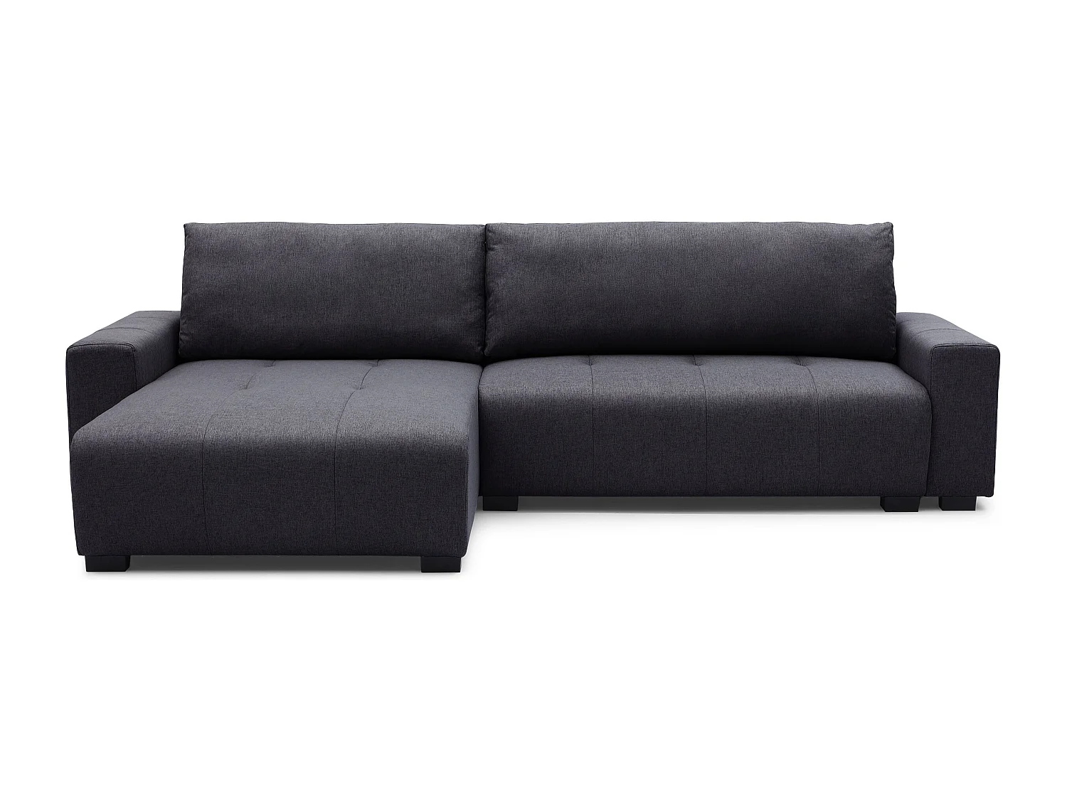 Canapé d'angle convertible élégant Malone Tissu Noir