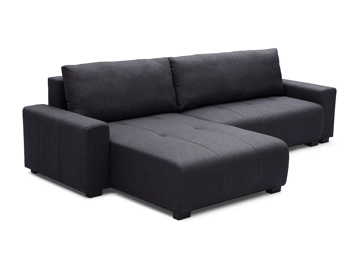 Canapé d'angle convertible élégant Malone Tissu Noir