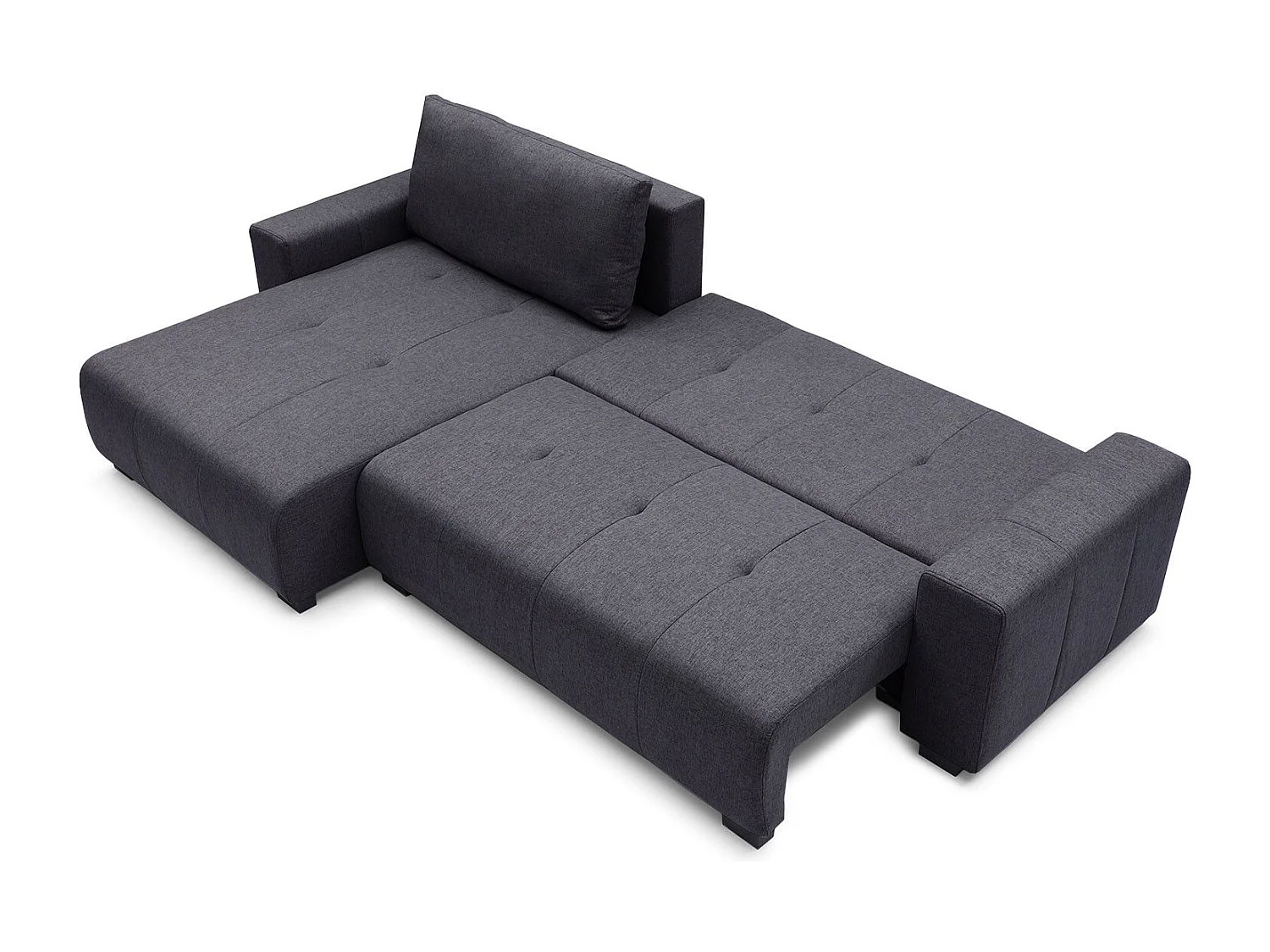 Canapé d'angle convertible élégant Malone Tissu Noir