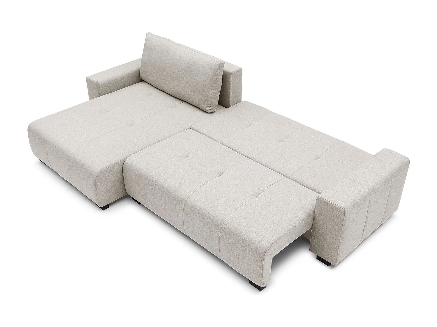 Ecksofa Malone Stoff Beige Modern und Bequem