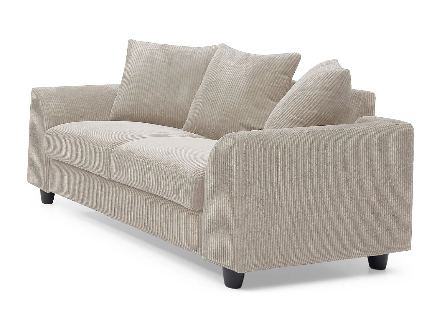 Canapé contemporain 2 places Mozart Velours côtelé Beige