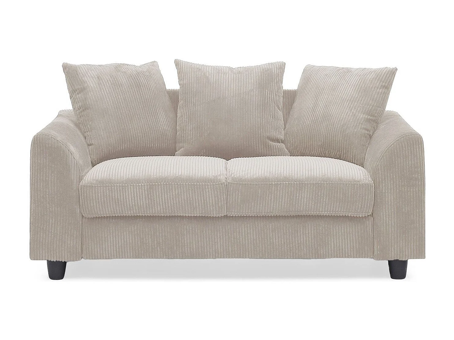 2-Sitzer Samt-Cord-Sofa in Beige, Kompakt und Bequem