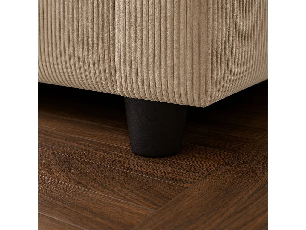 2-Sitzer Samt-Cord-Sofa in Beige, Kompakt und Bequem