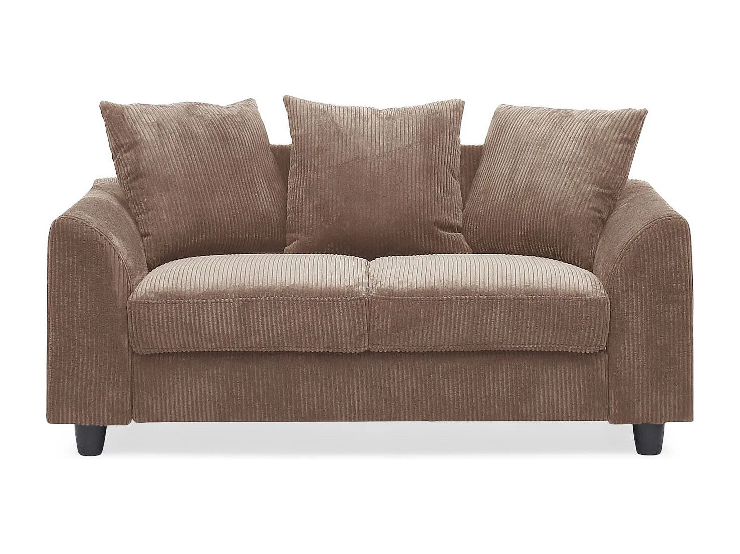 Canapé contemporain 2 places Mozart Velours côtelé Marron