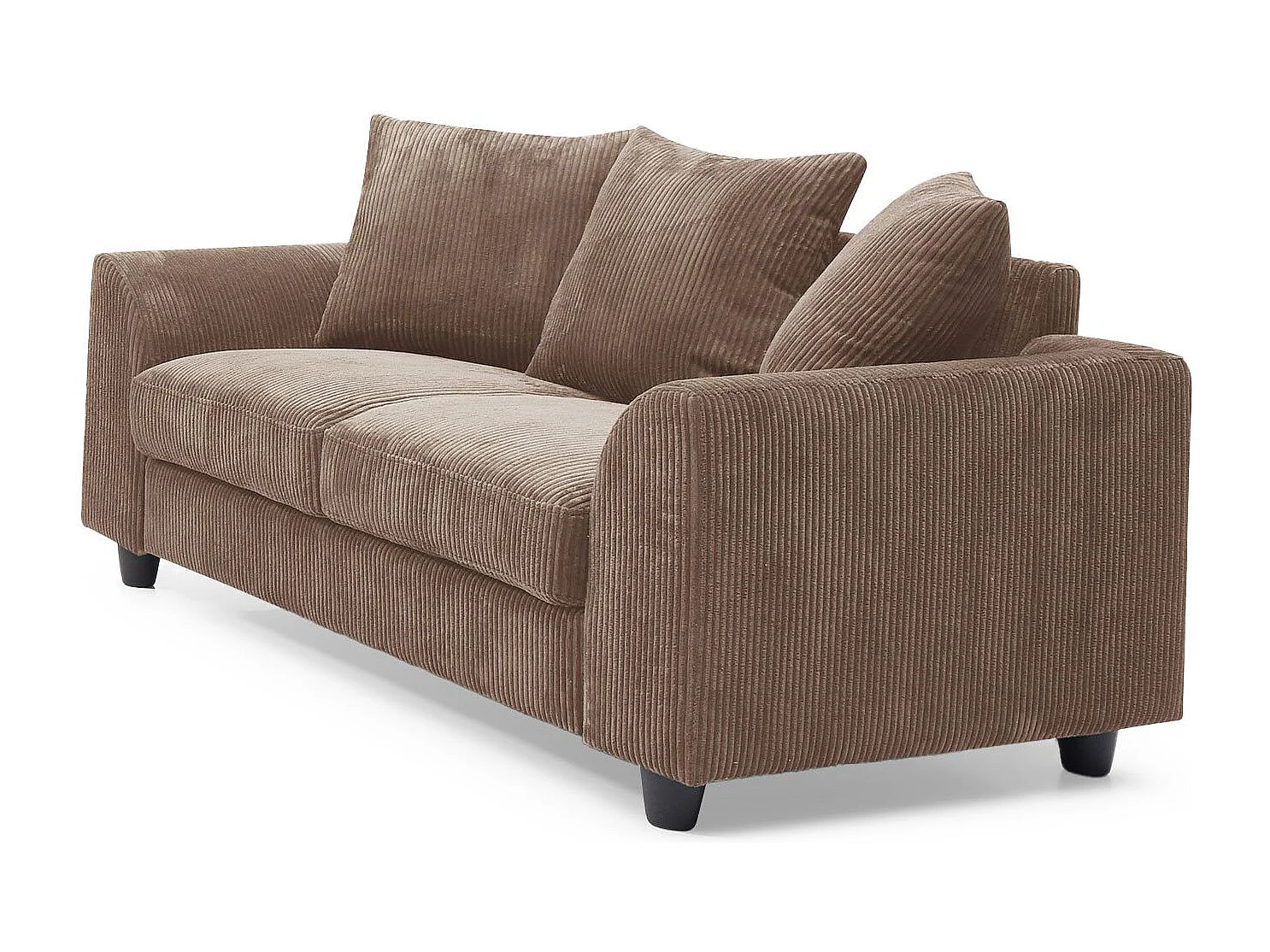 Canapé contemporain 2 places Mozart Velours côtelé Marron