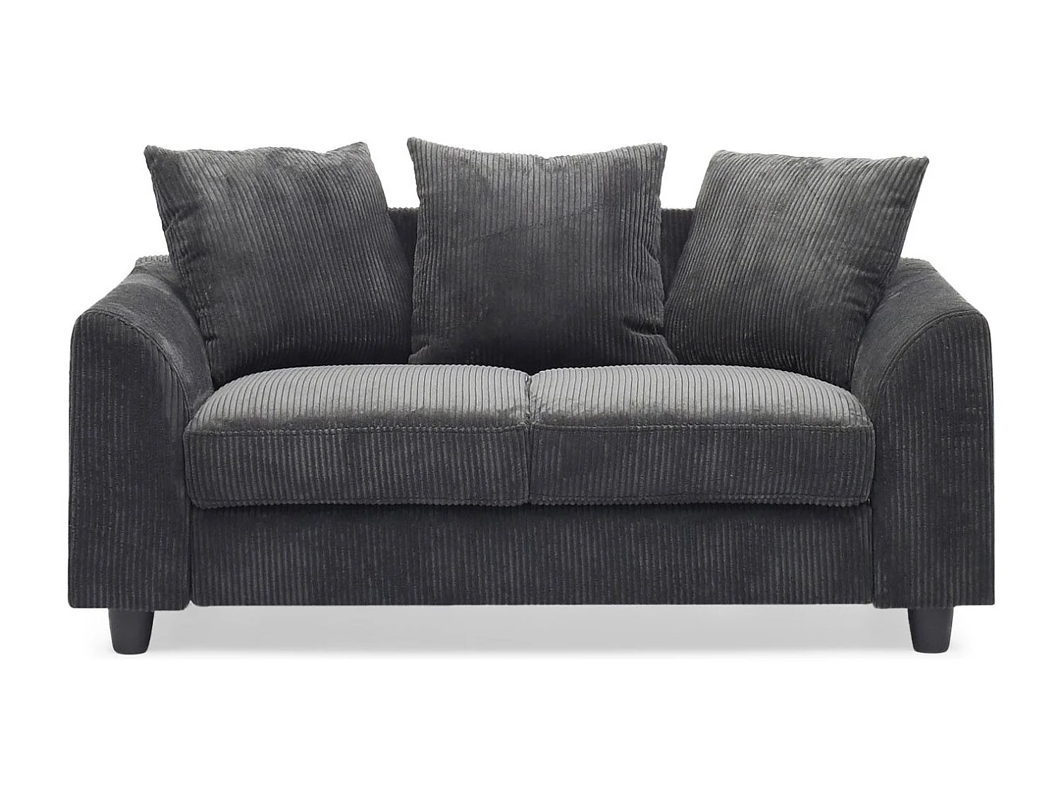 Canapé contemporain 2 places Mozart Velours côtelé Gris foncé