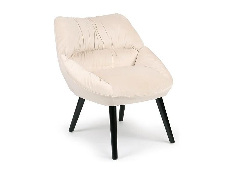 Fauteuil moderne et confortable Patrick Velours Beige
