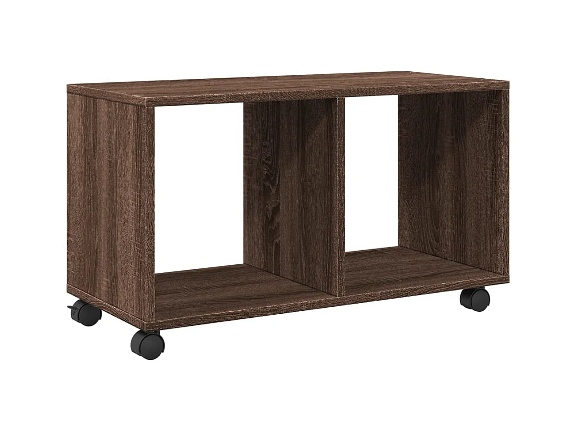 Armoire roulante chêne marron 72x33x42,5 cm bois d'ingénierie