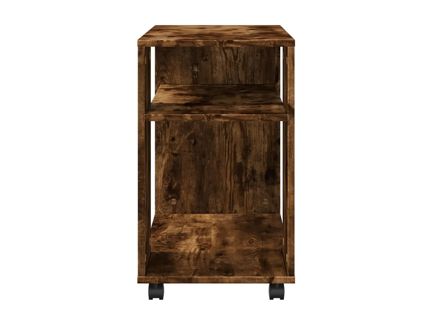 Tavolino con Ruote Rovere Fumo 70x35x60 cm in Truciolato
