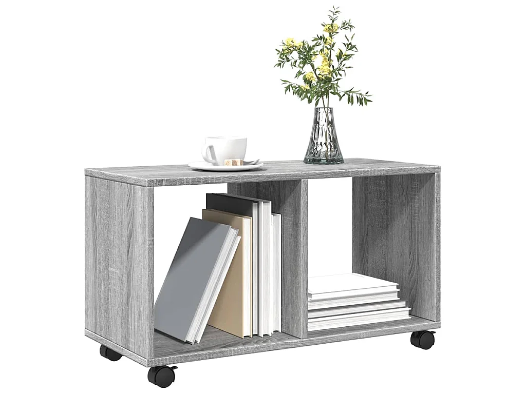 Armoire roulante sonoma gris 72x33x42,5 cm bois d'ingénierie