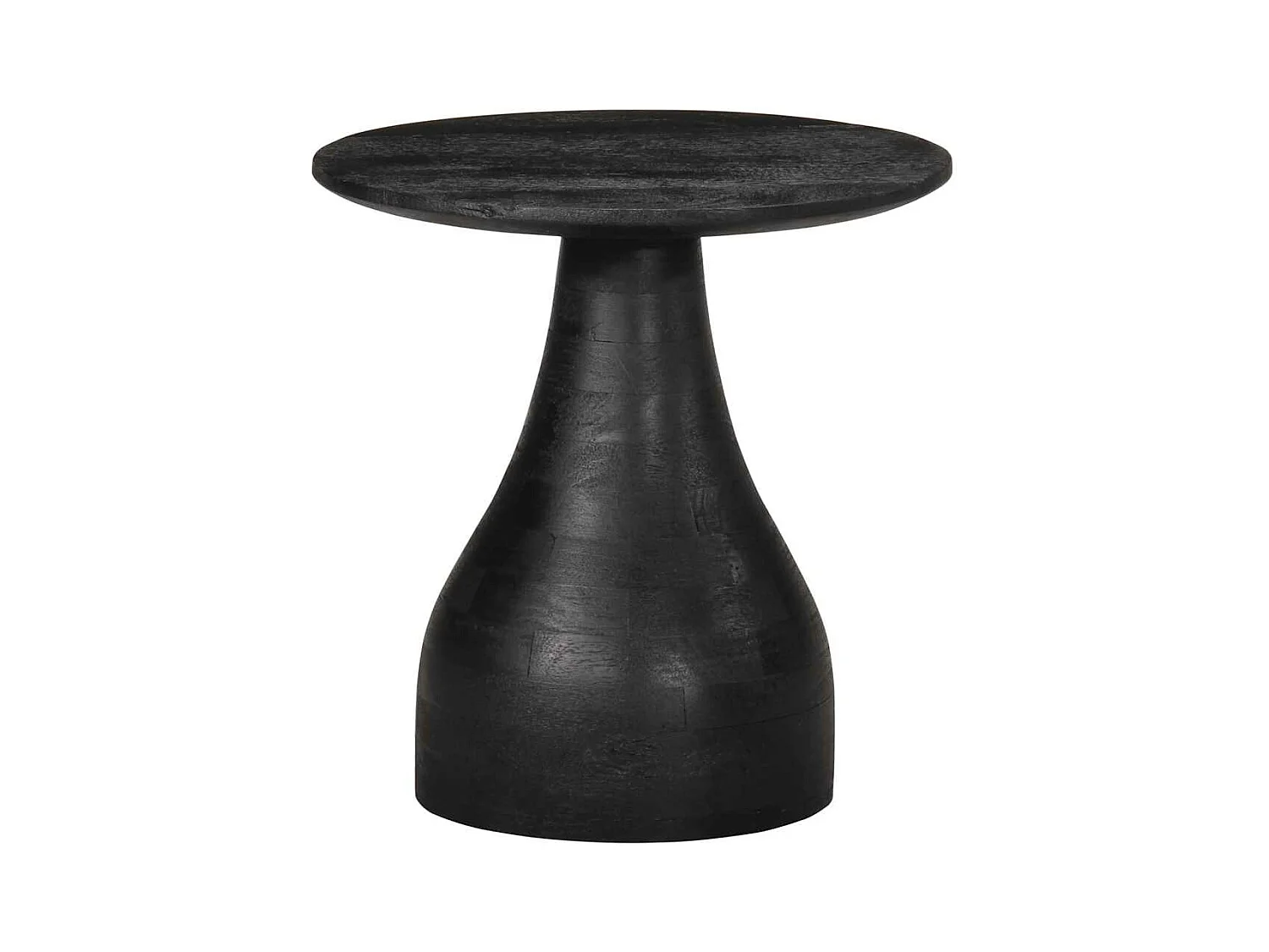Table d'appoint noir Ø40x40 cm bois de manguier massif