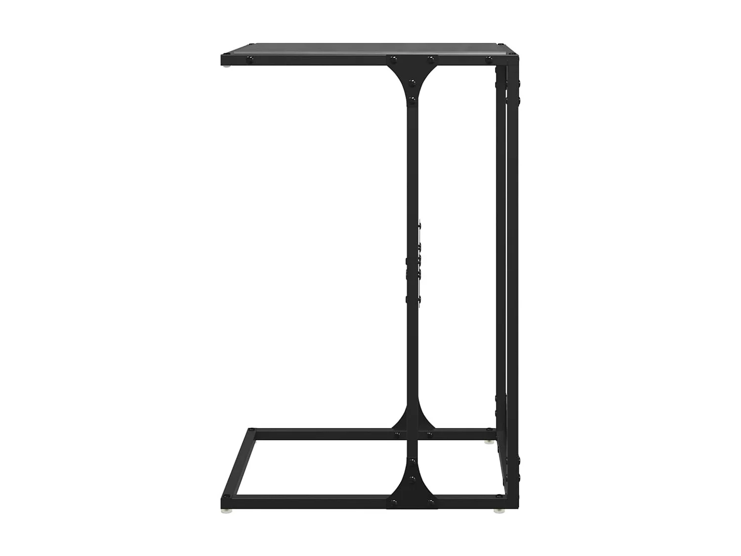 Table d'appoint avec verre noir 40x30x61,5 cm acier