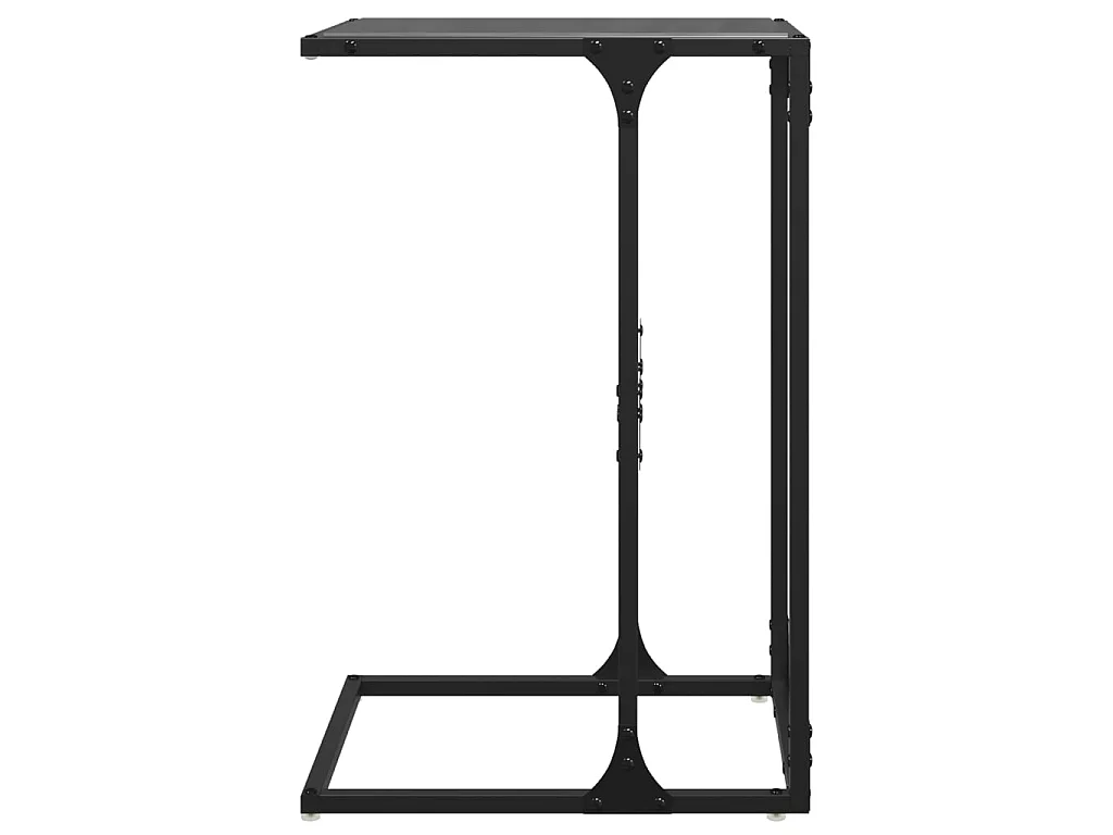 Bijzettafel met zwart glazen blad 40x30x61,5 cm staal