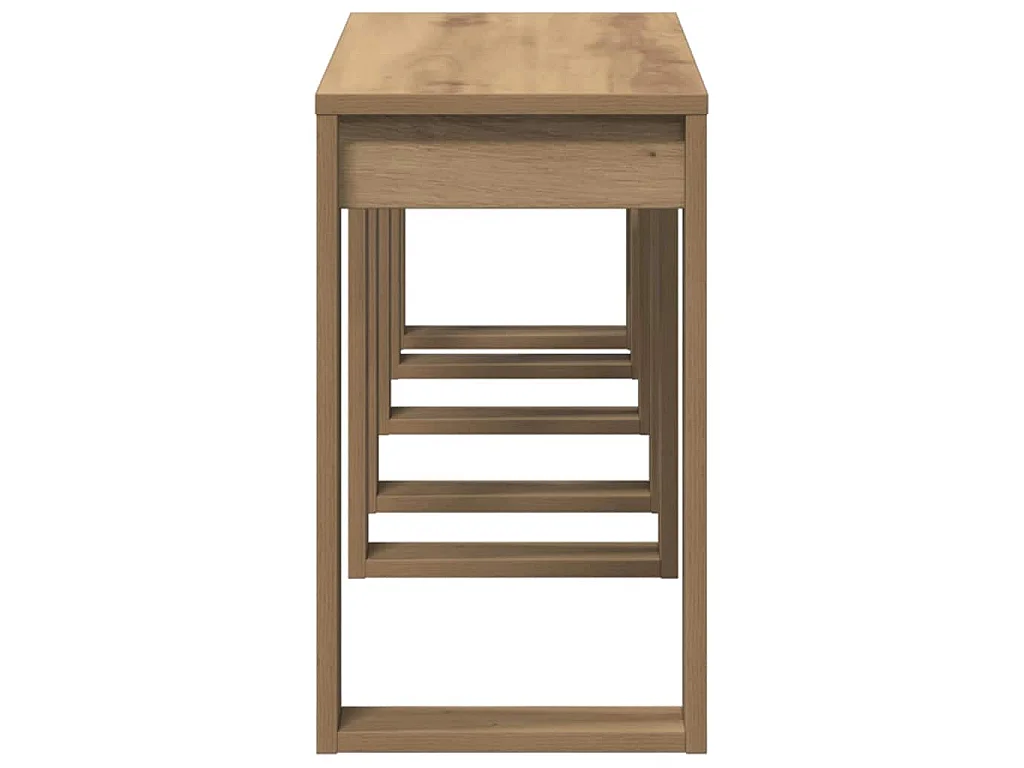 Tables gigognes 3 pcs chêne artisanal bois d'ingénierie