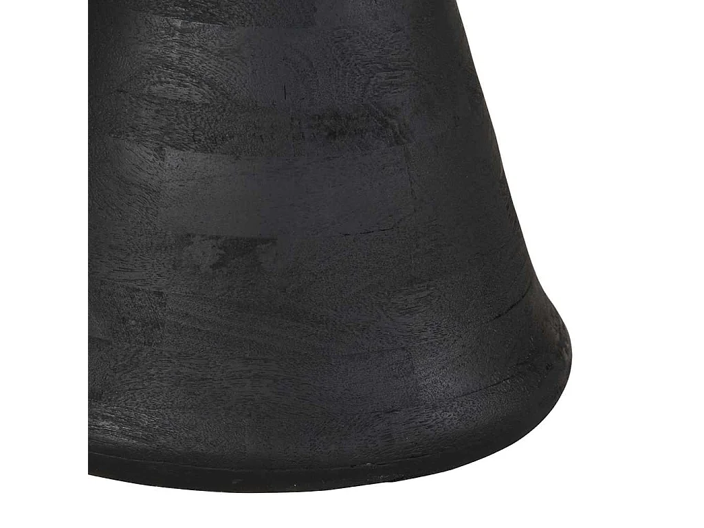 Table d'appoint noir Ø50x40 cm bois de manguier massif