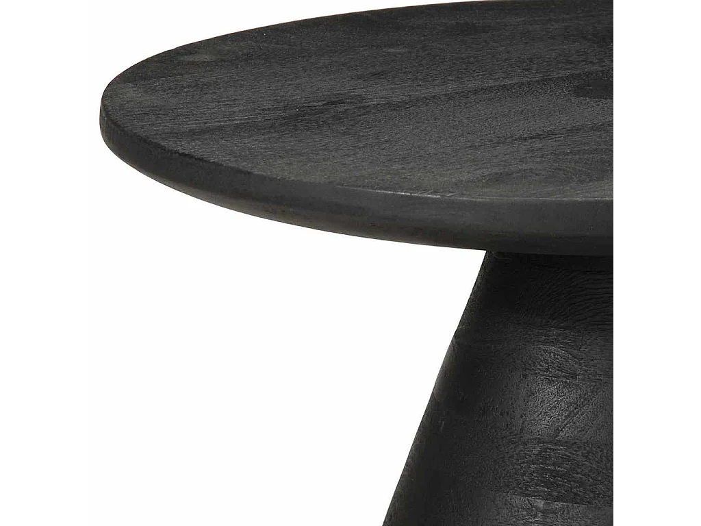 Bijzettafel Ø50x40 cm massief mangohout zwart