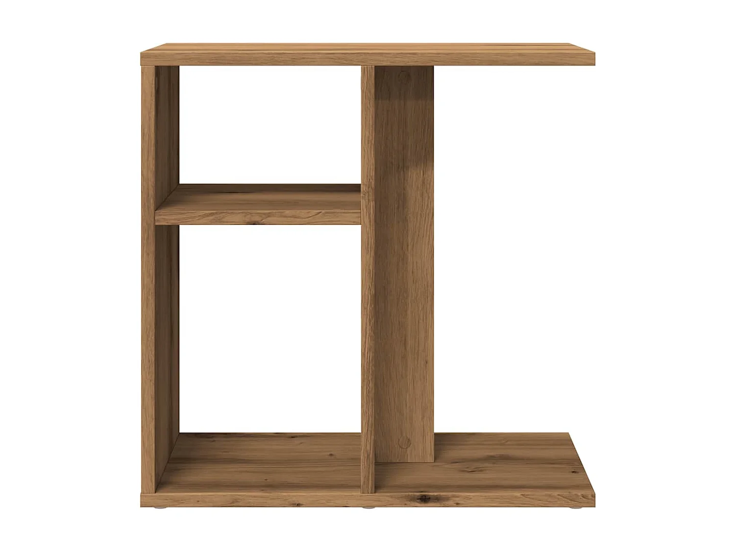 Table d'appoint chêne artisanal 50x30x50 cm bois d'ingénierie