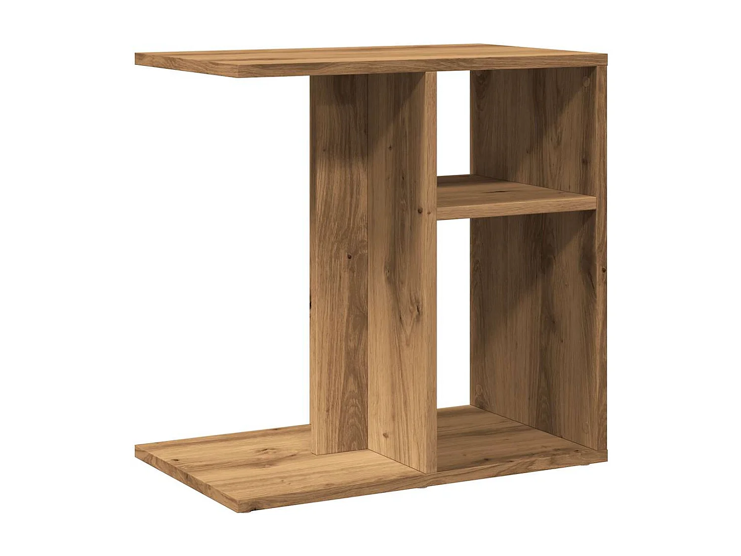 Table d'appoint chêne artisanal 50x30x50 cm bois d'ingénierie