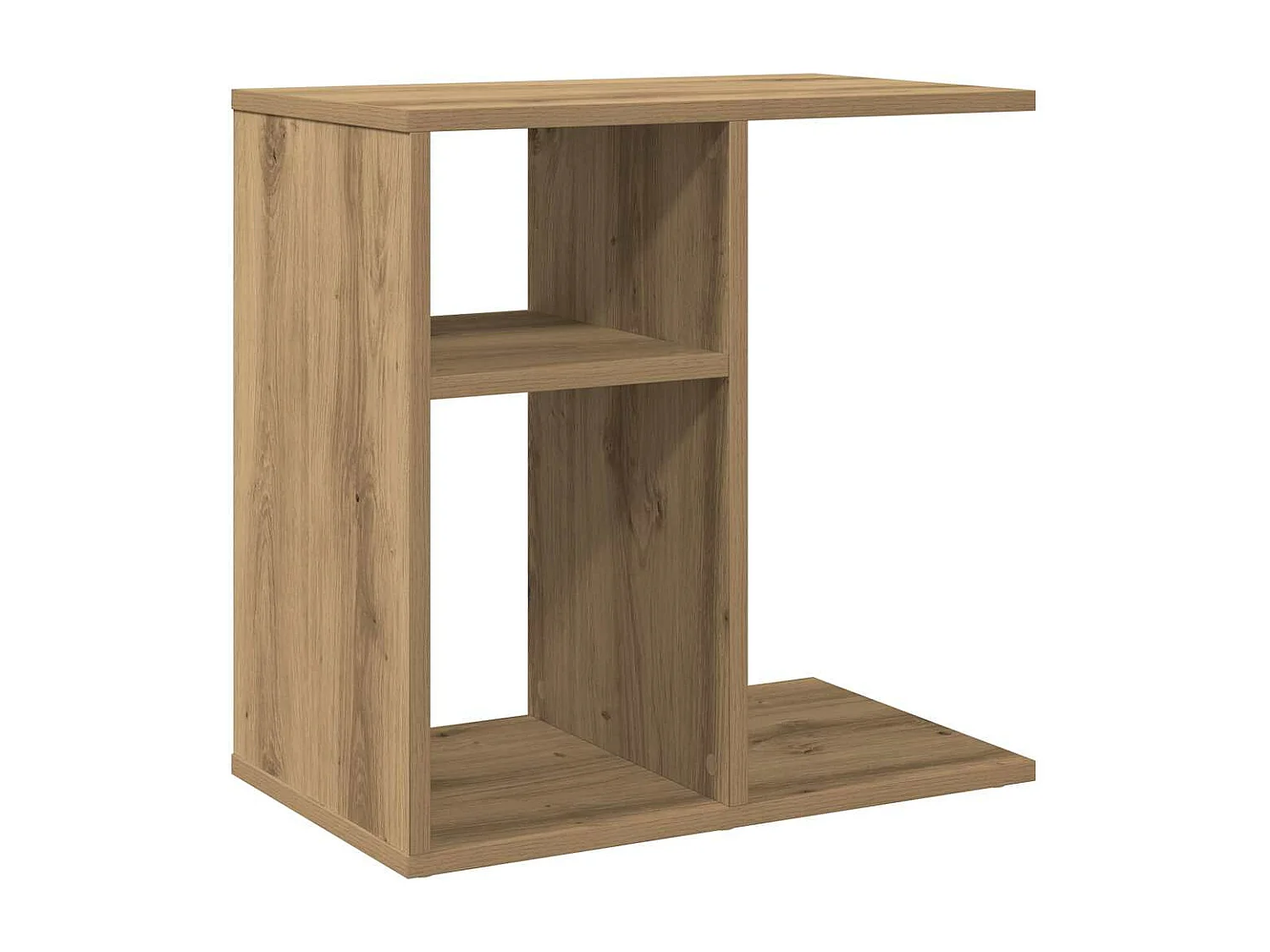 Table d'appoint chêne artisanal 50x30x50 cm bois d'ingénierie