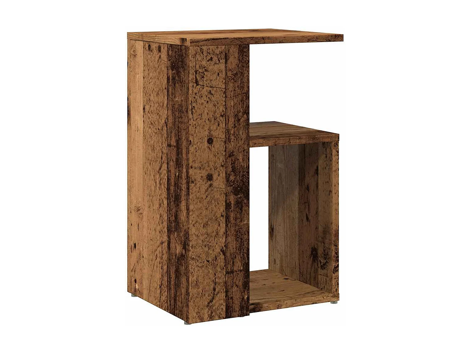Mesa auxiliar de madera contrachapada envejecida 36x30x56 cm