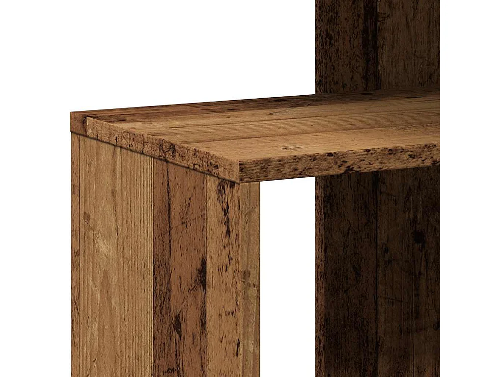 Mesa auxiliar de madera contrachapada envejecida 36x30x56 cm