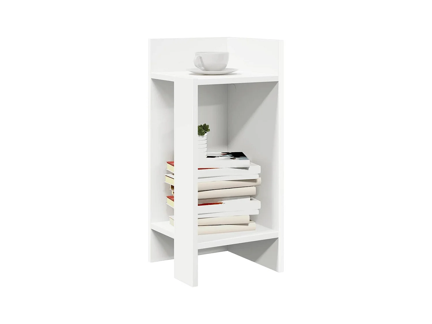 Table d'appoint avec étagère blanc 25,5x27x60 cm