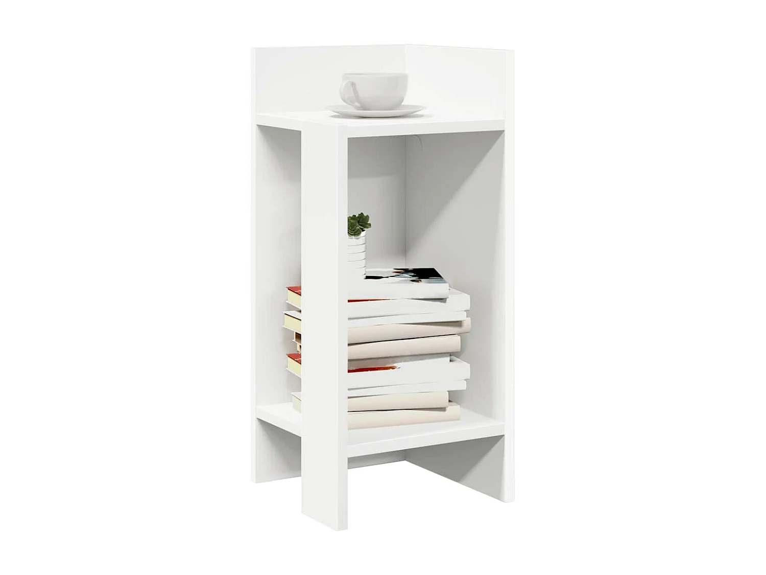 Beistelltisch mit Ablage Weiß 25,5x27x60 cm