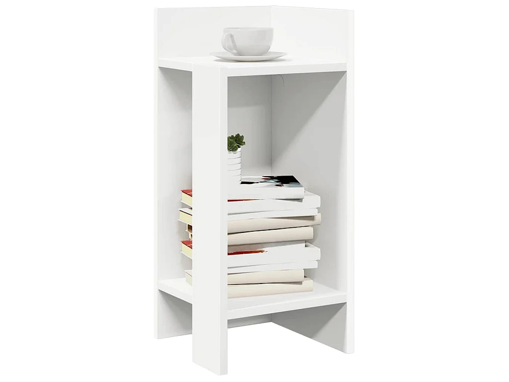 Mesa lateral com prateleira 110x50x103 cm branco