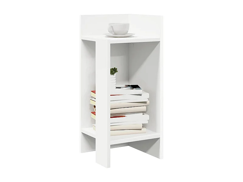 Table d'appoint avec étagère blanc 25,5x27x60 cm