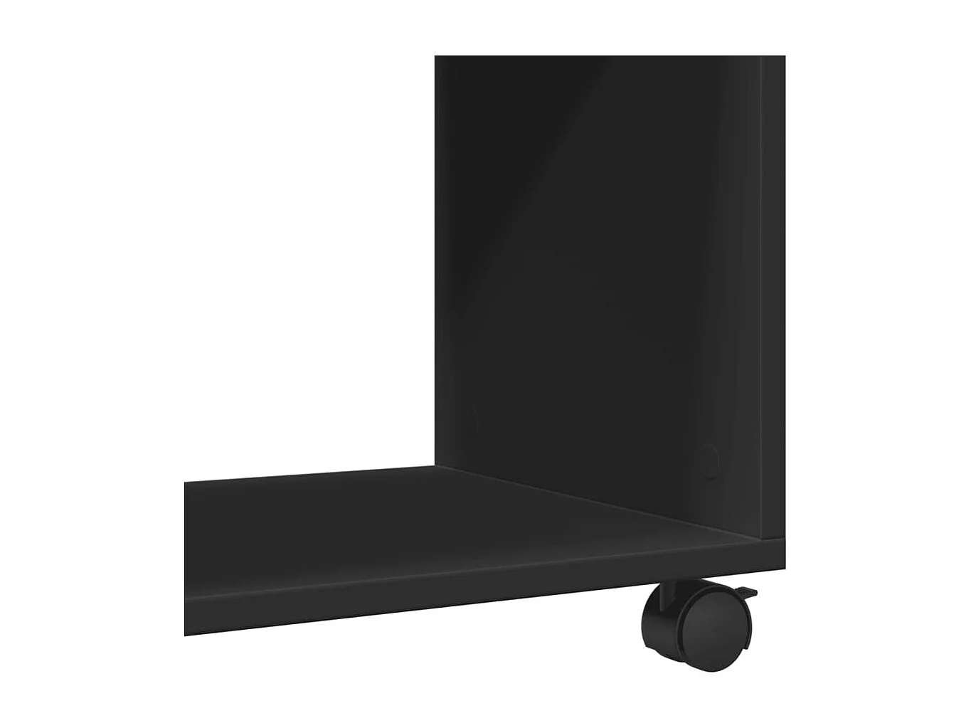 Table d'appoint avec roues noir 70x35x60 cm bois d'ingénierie