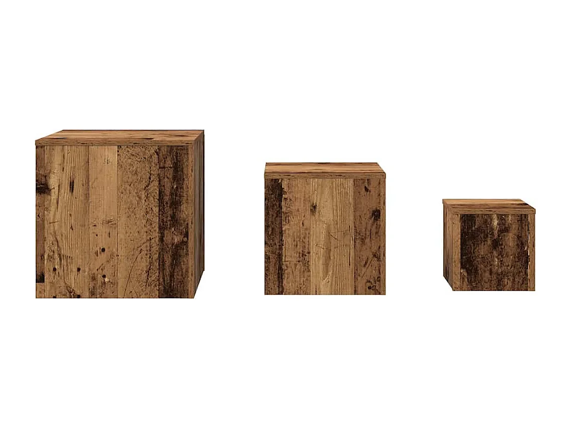 Tables d'appoint 3 pcs chêne artisanal bois d'ingénierie