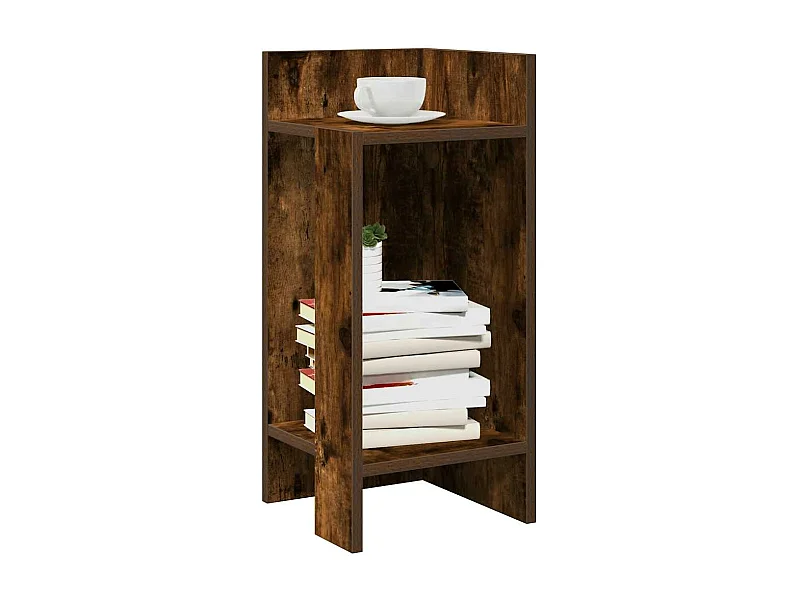 Table d'appoint avec étagère chêne fumé 25,5x27x60 cm