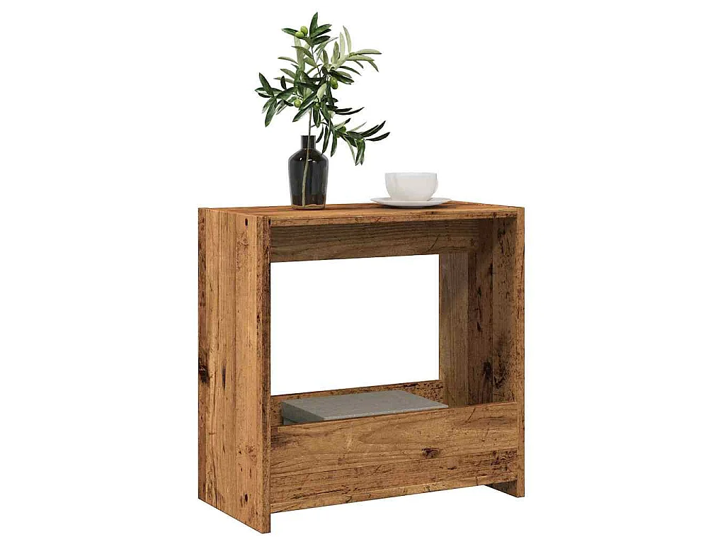 Tavolino Legno Vecchio 50x26x50 cm in Legno Multistrato