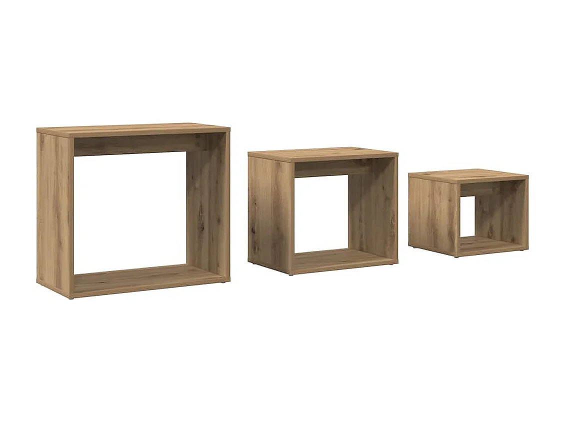 Satztische 3 Stk. Artisan-Eiche Holzwerkstoff