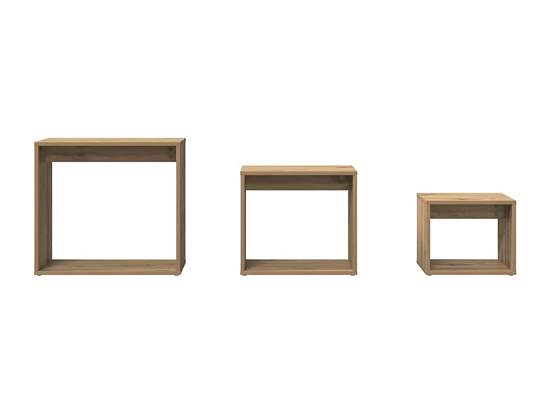 Satztische 3 Stk. Artisan-Eiche Holzwerkstoff