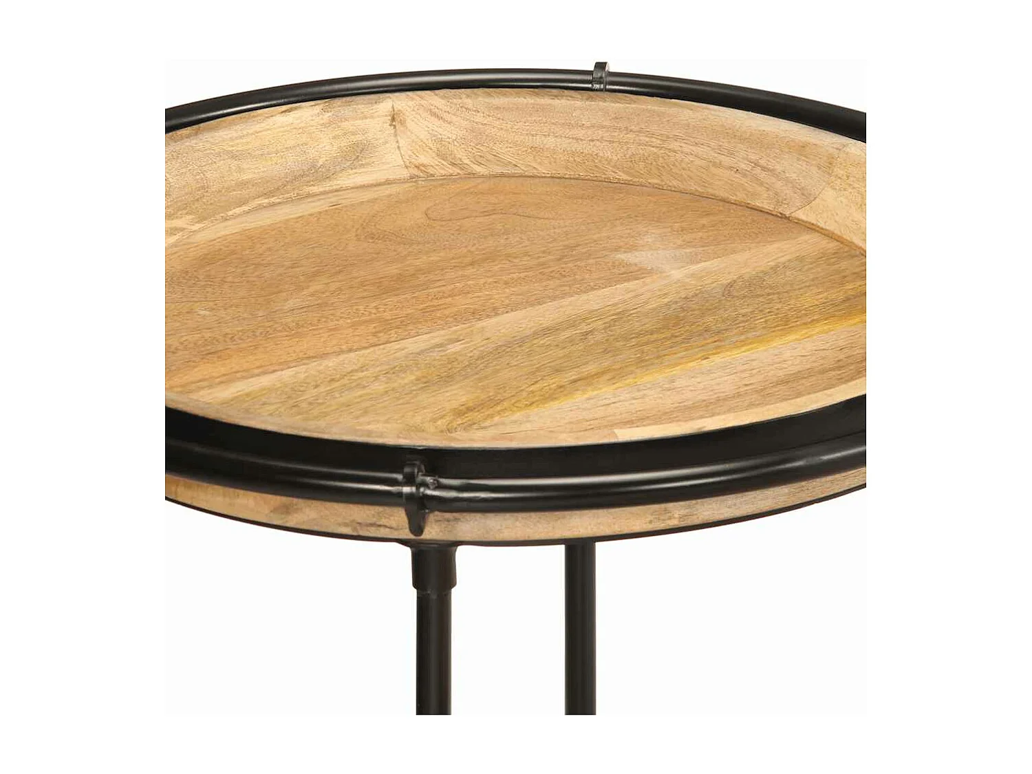 Ensemble de table d'appoint 2 pcs bois massif de manguier