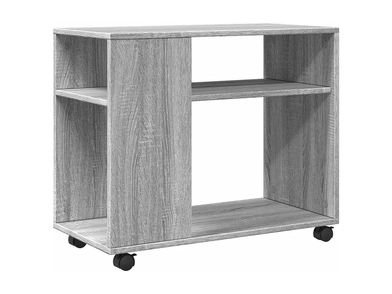 Table d'appoint avec roues sonoma gris bois d'ingénierie