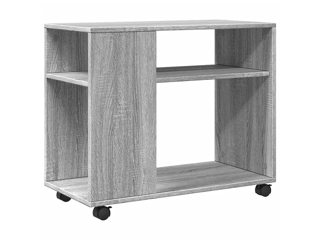 Bijzettafel met wieltjes 70x35x60 cm hout grijs sonoma eiken