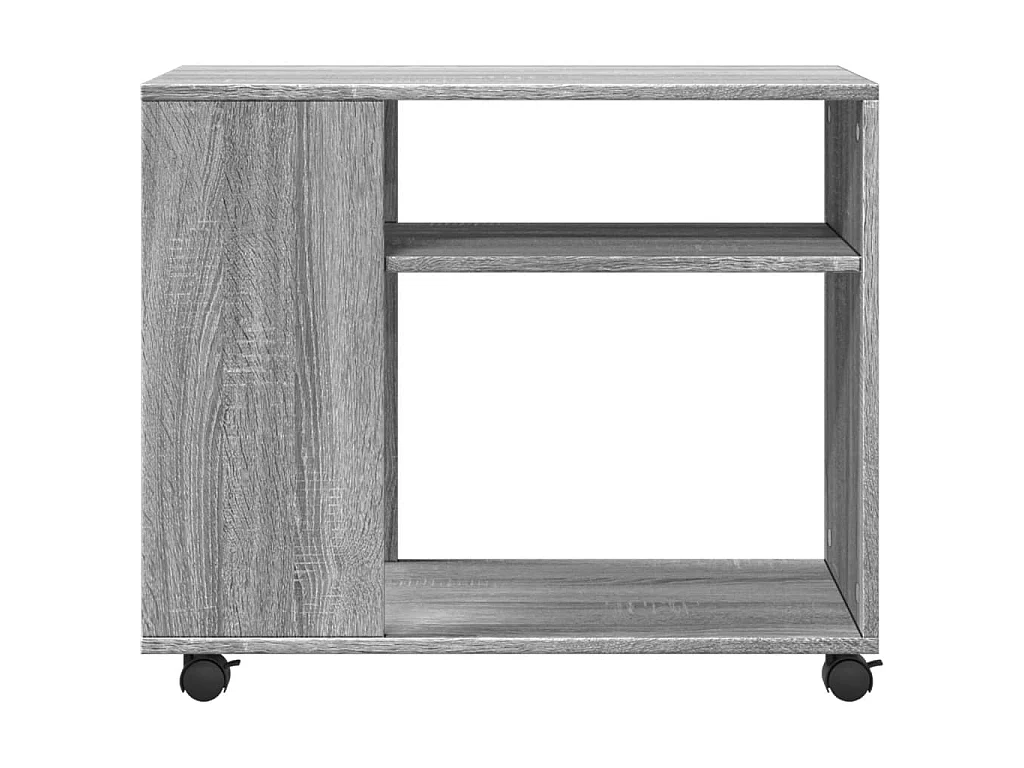 Bijzettafel met wieltjes 70x35x60 cm hout grijs sonoma eiken