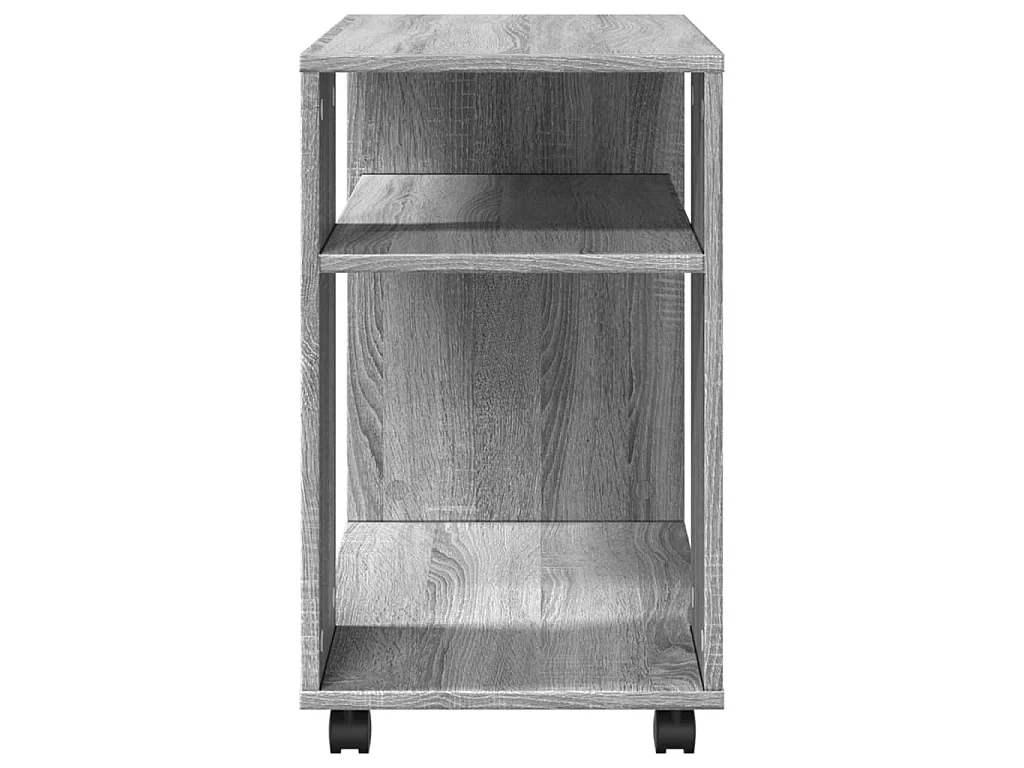 Bijzettafel met wieltjes 70x35x60 cm hout grijs sonoma eiken