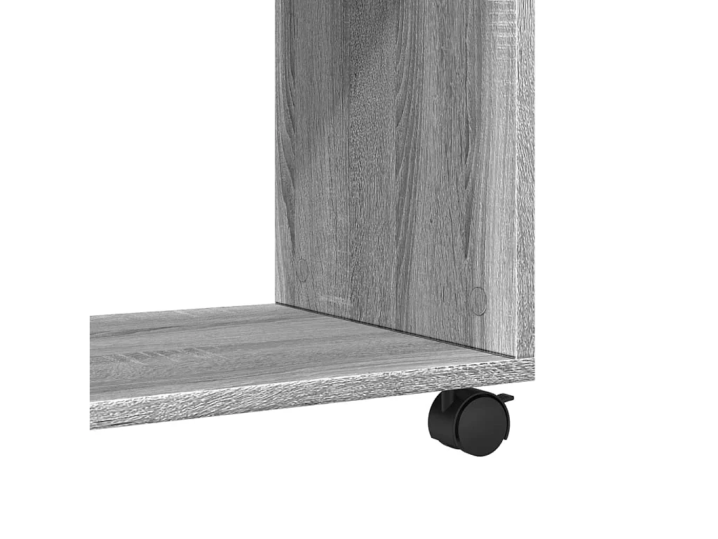 Bijzettafel met wieltjes 70x35x60 cm hout grijs sonoma eiken