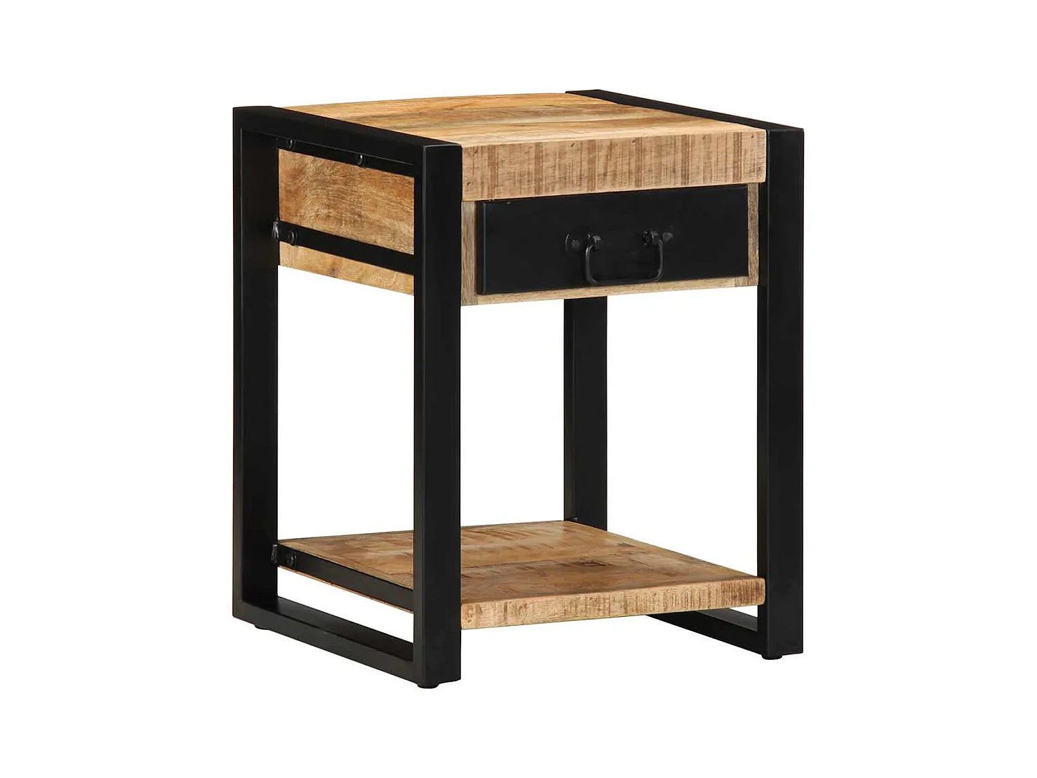 Table d'appoint 40x40x50 cm bois massif de manguier brut