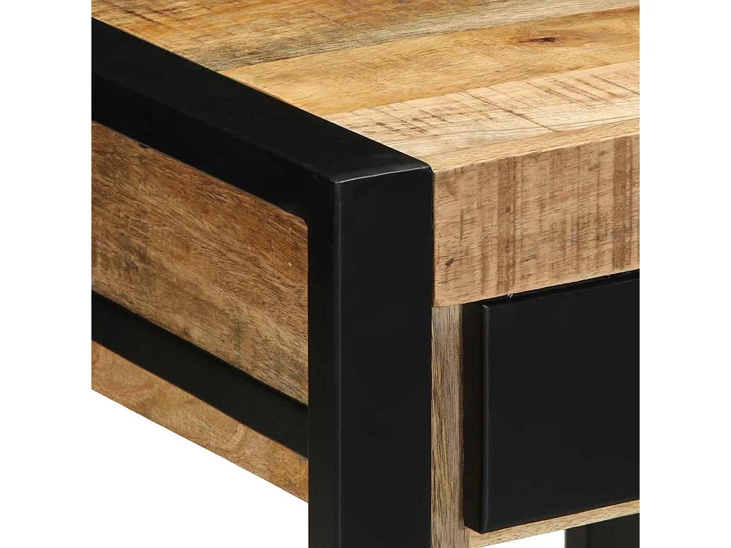 Tavolino 40x40x50 cm in Legno Grezzo Massello di Mango